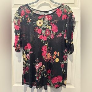 Sheer flower blouse
